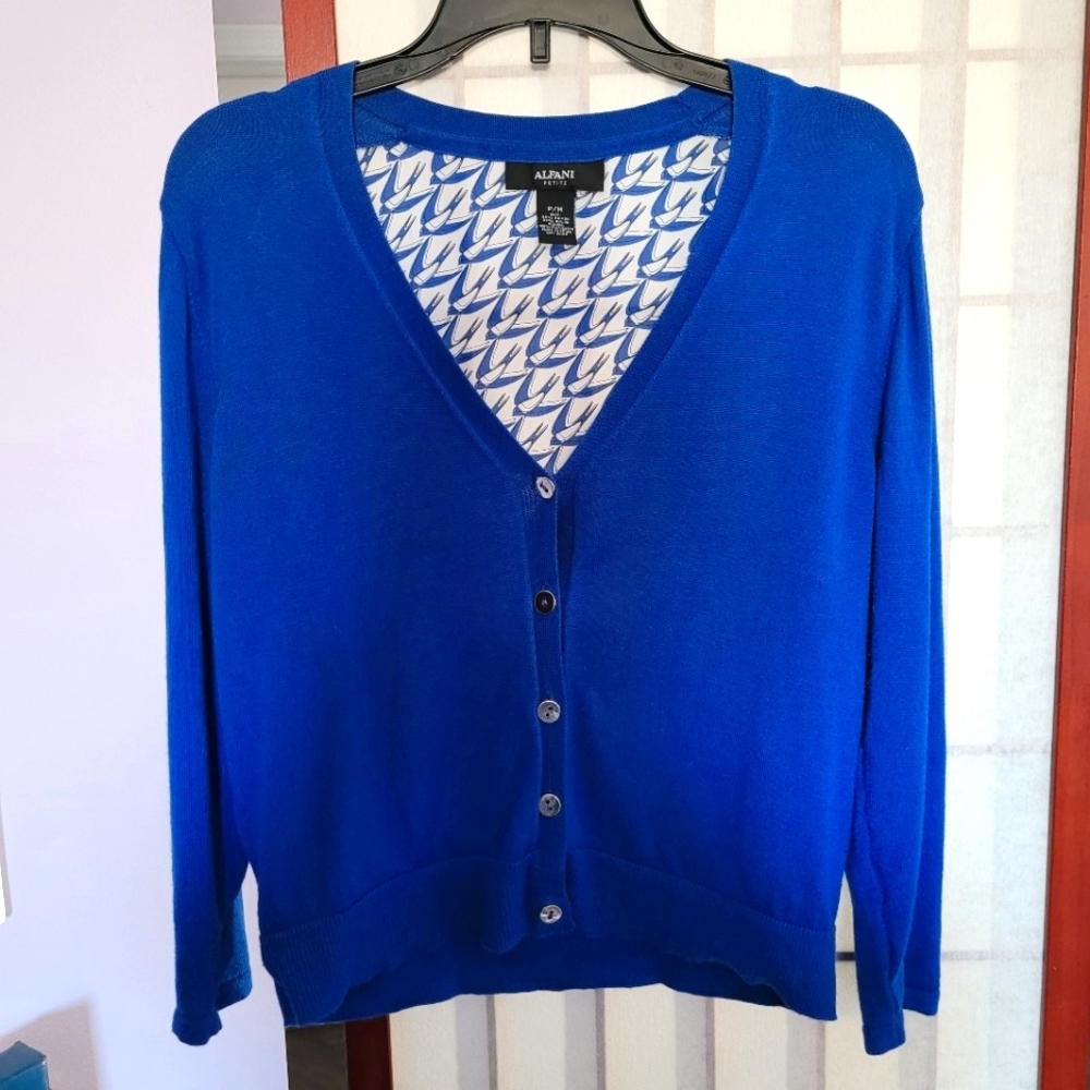 Alfani Royal Blue Cardigan Size Petite M